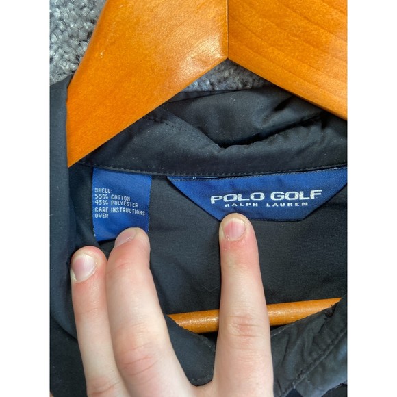 Vintage Polo Golf Mens Bomber Jacket Size Large Black Full Zip - Picture 5 of 8